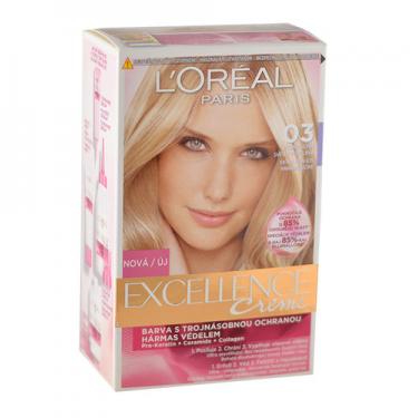 L´Oreal Paris Excellence Creme Hair Colour Hair Color  03 Lightest Natural Ash Blonde 1Pc Ženski (Cosmetic)