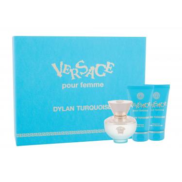 Versace Dylan Turquoise Edt 50 Ml + Shower Gel 50 Ml + Body Gel 50 Ml 50Ml    Ženski (Eau De Toilette)