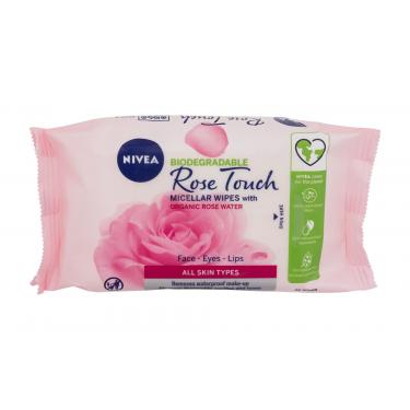 Nivea Rose Touch Micellar Wipes With Organic Rose Water  25Pc    Ženski (Maramice Za Cišcenje)