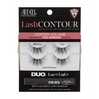 Ardell Lash Contour  False Lash Contour 370 2 Pairs + Duo Line It Lash It 2In1 Eyeliner & Lash Adhesive 2,5 G 2Pc Black  370 Ženski (Umjetne Trepavice)