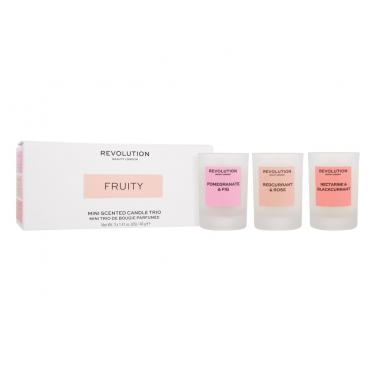 Revolution Home  Mini Scented Candle Trio Scented Candle Set: Pomeranate & Fig 40 G + Redcurrant & Rose 40 G + Nectarine & Blackcurrant 40 G   40G U (Scented Candle) Fruity
