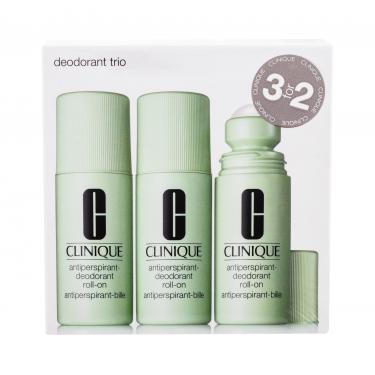 Clinique Deodorant Trio  3X 75 Ml Antiperspirant-Deodorant Roll-On 225Ml    Ženski (Antiperspirant)