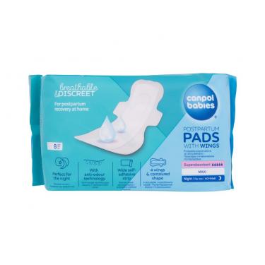 Canpol Babies Breathable & Discreet Night Postpartum Pads With Wings 8Pc  Ženski  (Postpartum Pads)  