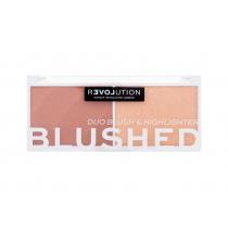 Revolution Relove Colour Play Blushed Duo Blush & Highlighter  5,8G Kindness   Ženski (Konturovací Paletka)