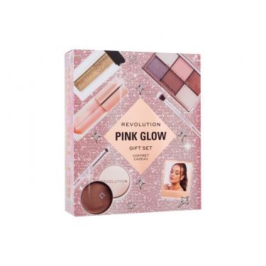 Makeup Revolution London Pink Glow   Mini Reloaded Palette 4,2 G + Lip Gloss Shimmer Bomb 4,5 Ml Glimmer Nude + Viva Loose Body Glitter 3 G Partaay Gold + Balm Glow 8,2 G Natural Nude + Brush 2 Pcs Brush 1C00000101 4,2G W (Eye Shadow) Gift Set