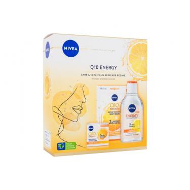 Nivea Q10 Energy  Daily Facial Cream Q10 Energy 50 Ml + Micellar Water Q10 Energy 400 Ml + Facial Textile Mask Q10 Energy 50Ml   Gift Set Ženski (Dnevna Krema)