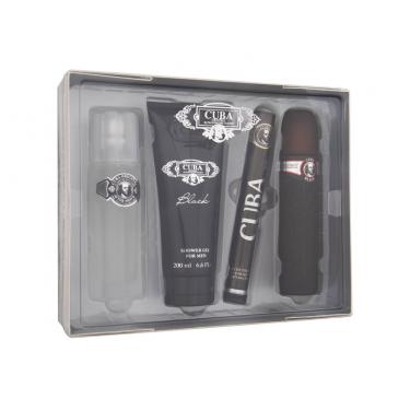 Cuba Black    EDT 100 ml + EDT 35 ml + After Shave Lotion 100 ml + Shower Gel 200 ml Aftershave Water  100ml(Eau de Toilette) Muški