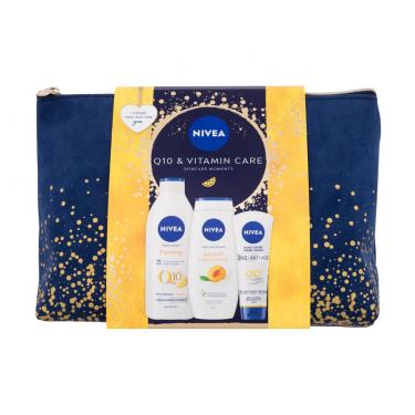 Nivea Q10   Body Lotion Q10 Vitamin C Firming 400 Ml + Shower Gel Apricot & Apricot Seed Oil 250 Ml + Hand Cream Q10 Anti-Age 100 Ml + Cosmetic Bag Cosmetic Bag 2620000101 400Ml W (Body Lotion) & Vitamin Care