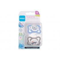 Mam Supreme Silicone Pacifier 2Pc  K  (Soother) 0m+ Blue & Grey 