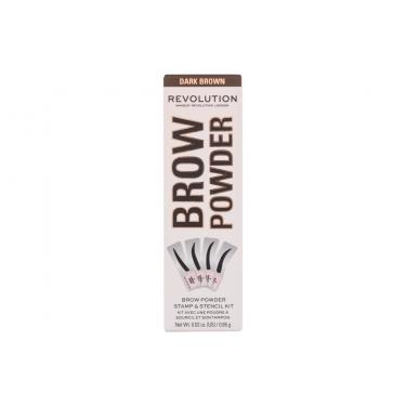 Makeup Revolution London Brow Powder Stamp & Stencil  0,65G Dark Brown   Ženski (Puder Za Obrve)