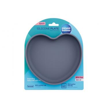 Canpol Babies Silicone Suction Plate Heart 300Ml  K  (Dishes) Grey 