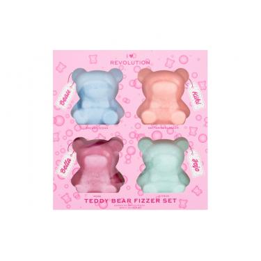I Heart Revolution Teddy Bear Fizzer Set Bath Bomb Beau 50 G + Bath Bomb Kiki 50 G Necratine Blossom + Bath Bomb Bella 50 G Rose + Bath Bomb Jojo 50 G Citrus 4X50G Dreamy Ocean   Ženski (Fizzer Za Kupanje)